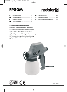 Mode d’emploi Meister FP80M Pistolet à Peinture