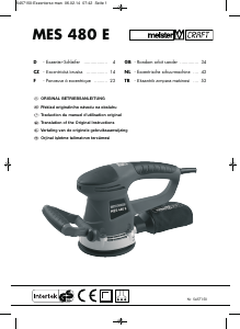 Manual Meister MES 480 E Orbital Sander