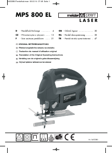 Mode d’emploi Meister MPS 800 EL Scie sauteuse