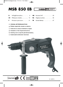 Manual Meister MSB 850 EB Impact Drill