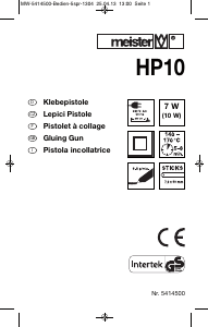 Manuale Meister HP10 Pistola incollatrice