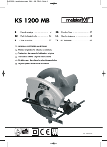 Manual Meister KS 1200 MB Circular Saw