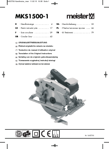 Manuál Meister MKS1500-1 Kotoučová pila