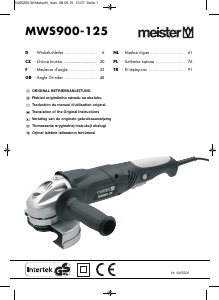 Instrukcja Meister MWS900-125 Szlifierka kątowa