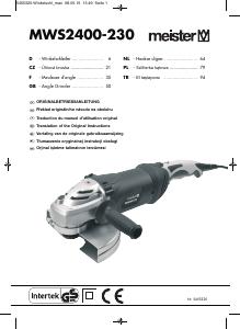 Manual Meister MWS2400-230 Angle Grinder