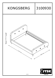 Посібник JYSK Kongsberg (90x200) Каркас ліжка
