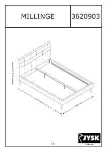 Manual de uso JYSK Millinge (180x200) Estructura de cama