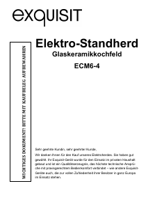 Bedienungsanleitung Exquisit ECM 6-4 Herd