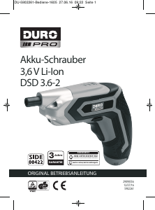 Bedienungsanleitung DURO DSD 3.6-2 Schrauber
