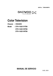 Manual Daewoo DTH-14 V1FSN Television