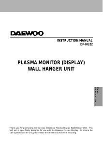 Handleiding Daewoo DP-HG22 Plasma monitor