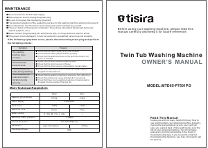 Manual Tisira MTD65-P7501PO Washing Machine