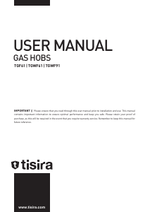 Manual Tisira TGF61 Hob