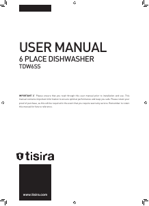 Manual Tisira TDW6SS Dishwasher