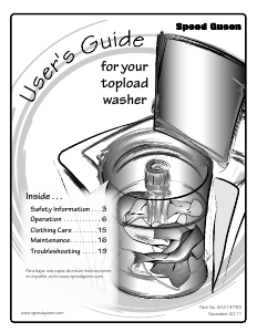 Bedienungsanleitung Speed Queen TLW2003N Waschmaschine