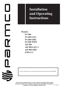 Manual Parmco AR 900-LEG-1 Range