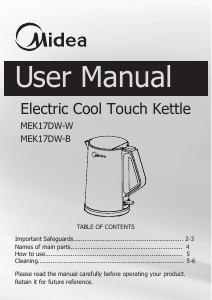 Manual Midea MEK17DW-B Kettle