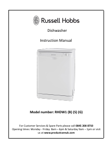 Manual Russell Hobbs RHDW1B Dishwasher