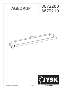 Manual de uso JYSK Agedrup (115x6x7) Estante de pared