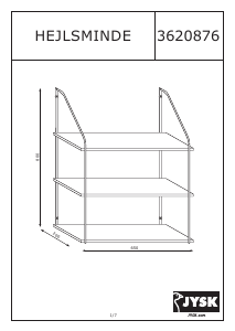 Manual de uso JYSK Hejlsminde (65x80x20) Estante de pared