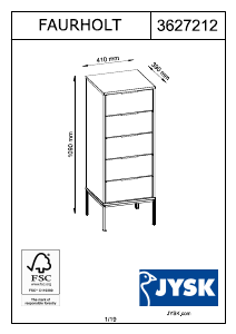 Hướng dẫn sử dụng JYSK Faurholt (41x109x39) Tủ ngăn kéo