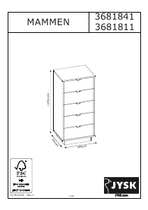Hướng dẫn sử dụng JYSK Mammen (49x194x38) Tủ ngăn kéo