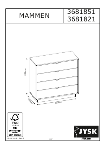 Hướng dẫn sử dụng JYSK Mammen (90x86x38) Tủ ngăn kéo