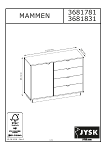 Hướng dẫn sử dụng JYSK Mammen (111x86x38) Tủ ngăn kéo