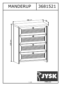 Manuale JYSK Manderup (88x105x42) Cassettiera