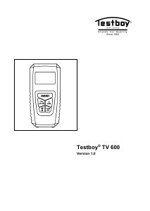 Mode d’emploi Testboy TV 600 Mètre de distance au laser