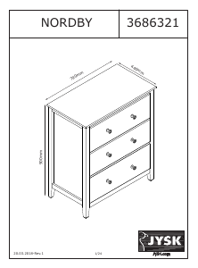 Mode d’emploi JYSK Nordby (79x90x44) Commode