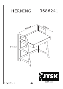 사용 설명서 JYSK Herning (45x84x95) 책상