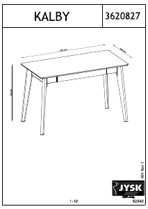 说明书 JYSKKalby (120x75x60)桌子