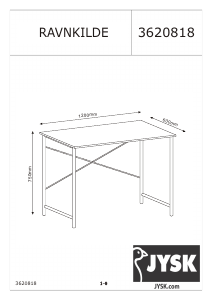 Mode d’emploi JYSK Ravnkilde (60x120x75) Bureau