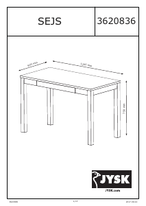 说明书 JYSKSejs (120x75x60)桌子
