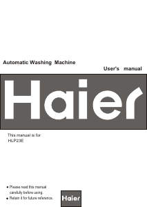 Manual Haier HLP23E Washing Machine