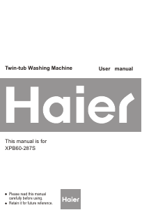 Manual Haier XPB60-287S Washing Machine