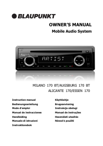 Manual Blaupunkt Milano 170 BT Auto-rádio