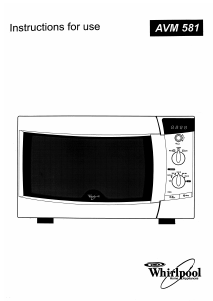 Manual Whirlpool AVM 581 Microwave