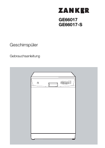 Bedienungsanleitung Zanker GE66017S Geschirrspüler