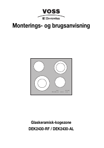 Brugsanvisning Voss-Electrolux DEK2430-RF Kogesektion