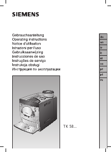 Käyttöohje Siemens TK58001 Espressokeitin