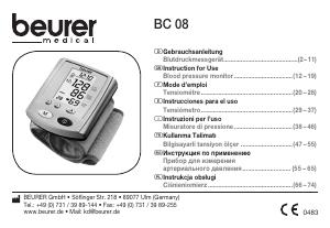Bedienungsanleitung Beurer BC 08 Blutdruckmessgerät