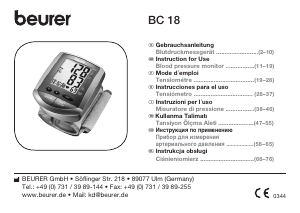 Handleiding Beurer BC 18 Bloeddrukmeter