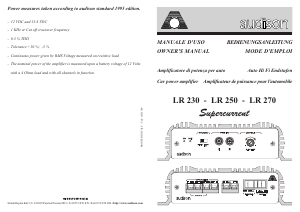 Manual Audison LR 230 Car Amplifier