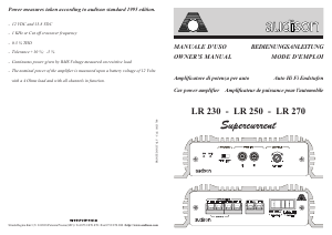 Manual Audison LR 270 Car Amplifier
