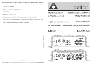 Manuale Audison LR 604 Amplificatore auto