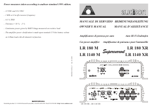 Manual Audison LR 1140 XR Car Amplifier