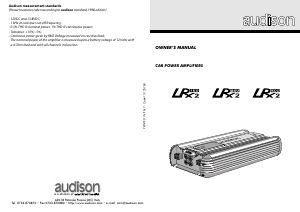 Manual Audison LRx 2.250 Car Amplifier
