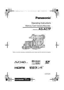 Handleiding Panasonic AG-AC7P Camcorder